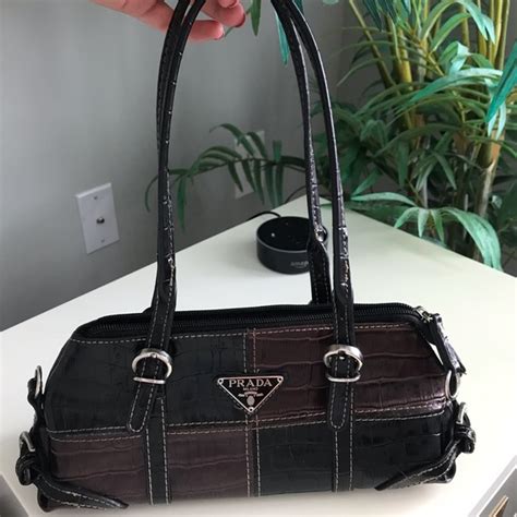 black leather prada purse vintage|authentic prada leather handbags.